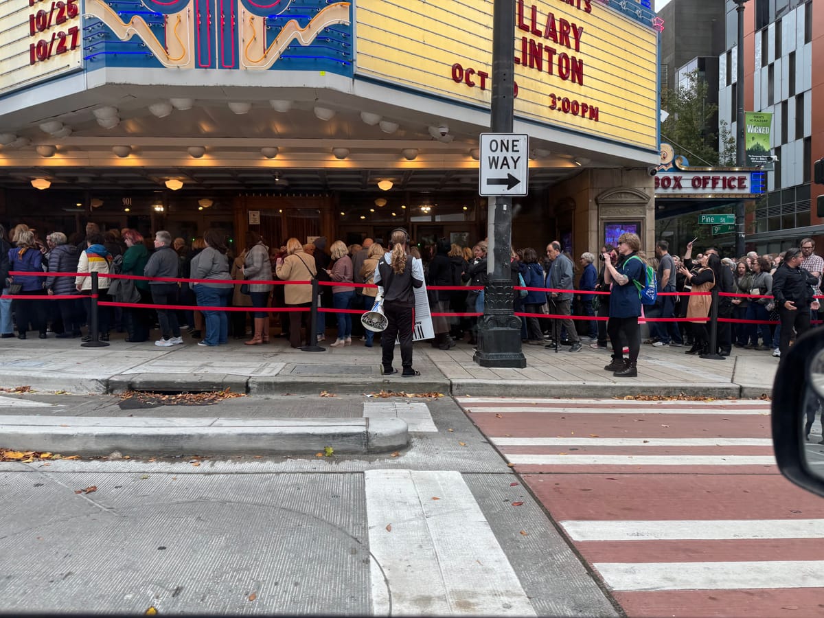 you paid for this: hillary clinton in seattle