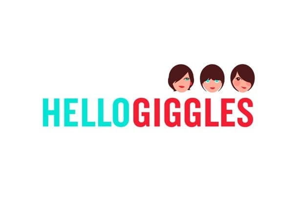 HelloGiggles logo featuring three cartoon heads